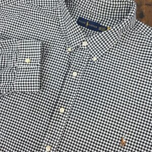 Polo Ralph Lauren Long Sleeve Button Down Black White Gingham Check Men's 4XB